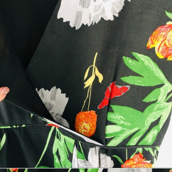 Floral Butterfly Wrap Mini Dress - Picture 4 of 8